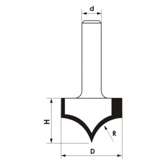 Frez zaokrąglający CNC PREMIUM D6,4xH7xd6 / RR3,2 z ostrzem prowadzącym  Wapienica (FT903-0606-0001)
