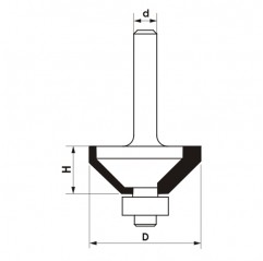 Frez fazujący CNC PREMIUM D44,4xH22,2xd12 45st. z łożyskiem dolnym  Wapienica (FT905-4412-0001)