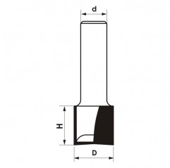 Frez prosty dwupłytkowy CNC PREMIUM D22xH17xd12 z możliwością wiercenia  Wapienica (FT907-2212-0001)