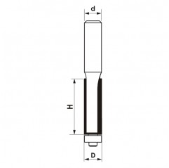 Frez prosty dwupłytkowy CNC PREMIUM D12,7xH50,8xd12 z łożyskiem dolnym  Wapienica (FT909-1212-0001)