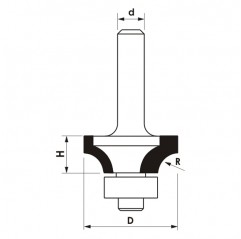 Frez zaokrąglający CNC PREMIUM D14,3xH5,4xd8 / RR2,4 z łożyskiem dolnym  Wapienica (FT910-1408-0001)