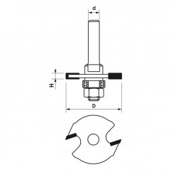 Frez do rowkowania CNC PREMIUM D40xH2xd8 z frezem nasadzanym rowkującym  Wapienica (FT914-4008-0001)
