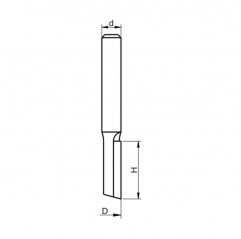 Frez prosty jednopłytkowy D3xH10xd8 z lutowaną płytką HM  Wapienica (FT501-0008-0001)