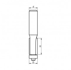 Frez prosty dwupłytkowy D8xH30xd8 z lutowaną płytką HM i łożyskiem dolnym  Wapienica (FT505-0008-0001)