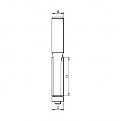 Frez prosty długi D12,7xH50,8xd12 z lutowaną płytką HM i łożyskiem dolnym  Wapienica (FT507-0012-0001)