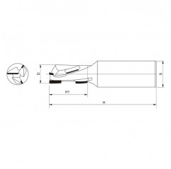 Frez trzpieniowy UNO TOP 3 eco D10xH125xS12xH75/Z1+1 DIA3 H DIA2,7  Wapienica (DI010-1012-0001)