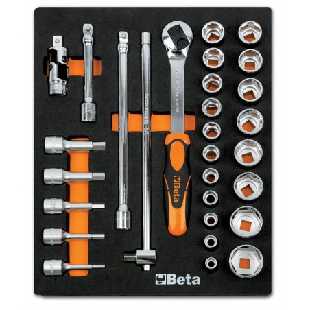 ZESTAW NARZĘDZI 29 SZTUK W MIĘKKIM WKŁADZIE PROFILOWANYM  BETA (2450/M82)