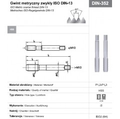 Komplet gwintowników ręcznych M14 NGMM/2 DIN-352 HSS 2 szt. FANAR  (A1-220001-0140)