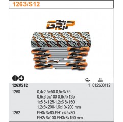 ZESTAW WKRĘTAKÓW PŁASKICH I KRZYŻOWYCH BETAGRIP 12 SZTUK  BETA (1263/S12)