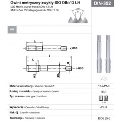 Komplet gwintowników ręcznych lewych M14 NGMM/2 DIN-352 LH HSS 2 szt. FANAR  (A1-260001-0140)