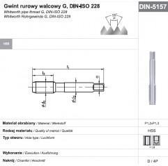 Gwintownik maszynowy ogólnego przeznaczenia G 1/4" NGRM DIN-5157D HSS FANAR  (E1-131001-3127)