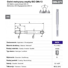 Gwintownik maszynowy wysokowydajny M10 DIN-371B HSSE INOX FANAR  (C2-111801-0100)