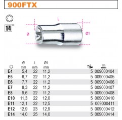 NASADKA 1/4" PROFIL TORX 5 MM  BETA (900FTX/5)