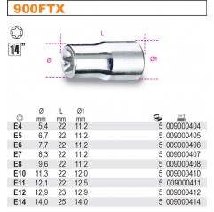 NASADKA 1/4" PROFIL TORX 7 MM  BETA (900FTX/7)