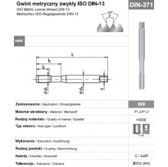 Gwintownik maszynowy wysokowydajny M4 DIN-371C HSSE 800 FANAR  (C2-121101-0040)