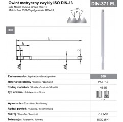 Gwintownik maszynowy wysokowydajny długi M6 DIN-371C Extra long HSSE 800 FANAR  (C2-121121-0060)