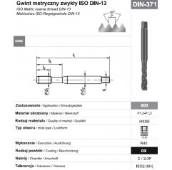 Gwintownik maszynowy wysokowydajny M6 DIN-371C R40 HSSE OX 800 FANAR  (C2-516101-0060)