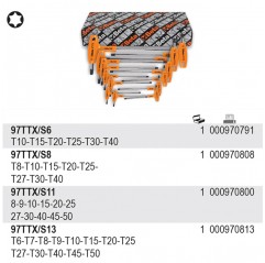 KOMPLET KLUCZY TRZPIENIOWYCH TORX T6-T50 13 SZTUK  BETA (97TTX/S13)