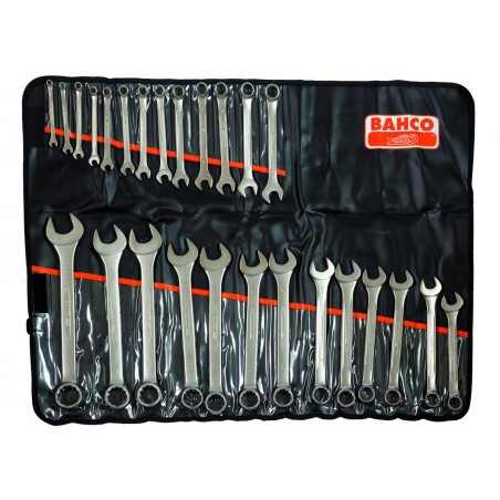 ZESTAW KLUCZY PŁASKO-OCZKOWYCH, ODSADZONYCH, 26 SZTUK W PLASTIKOWYM POKROWCU, 6-32 MM BAHCO (111M/26T)