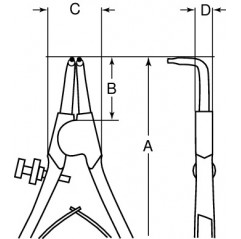 SZCZYPCE DO PIERŚCIENI ZEWNĘTRZNYCH 90°, 110 MM BAHCO (2466 B3)