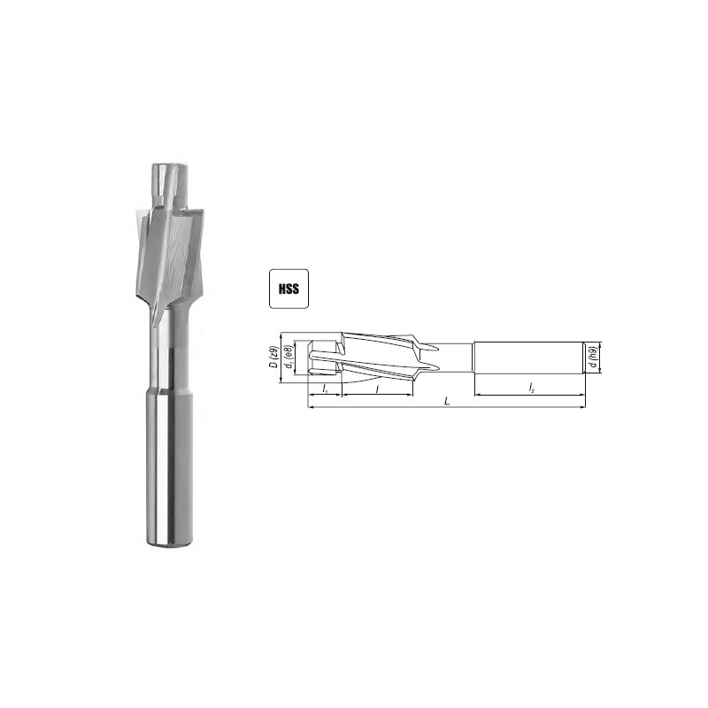 Pogłębiacz walcowy-czołowy 10x5,3 mm M5 DIN 373 FENES  (0641-262-203-026)