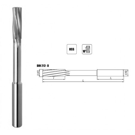 Rozwiertak maszynowy fi 6,00 (H7) 26/93mm DIN 212-D skrętny HSS FENES  (0641-413-201-060)