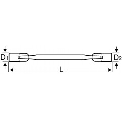 DWUSTRONNY KLUCZ NASADOWY, UCHYLNY, 12-KĄTNY, 10 X 11 MM AF BAHCO (4040M-10-11)