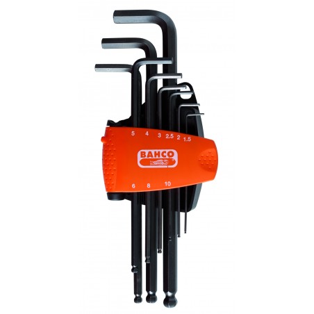 ZESTAW WYDŁUŻONYCH KLUCZY IMBUSOWYCH Z KULKĄ, CZERNIONYCH, 9 SZTUK BAHCO (BE-9678)