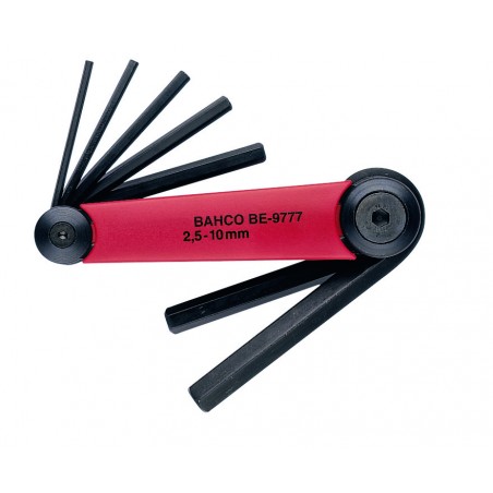 ZESTAW ROZKŁADANYCH KLUCZY IMBUSOWYCH, 9 SZTUK, CZERNIONYCH BAHCO (BE-9777)
