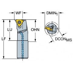 Węglikowy wytaczak do toczenia gwintów R166.0KF-10E-11, T-Max® U-Lock Sandvik (R166.0KF-10E-11)