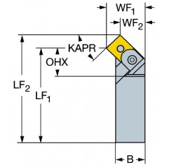 Narzędzie tokarskie z chwytem tradycyjnym MSSNR2525M12, T-Max® P Sandvik (MSSNR2525M12)