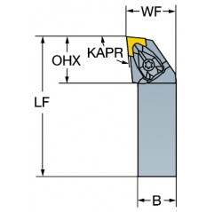 Narzędzie tokarskie z chwytem tradycyjnym DCLNR3225P16, T-Max® P Sandvik (DCLNR3225P16)