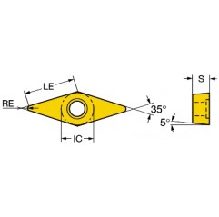 Płytka tokarska VBMT160404-MF2015, CoroTurn® 107 Sandvik (VBMT160404-MF2015)