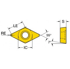 Płytka tokarska DCGX070204-ALH10, CoroTurn® 107 Sandvik (DCGX070204-ALH10)