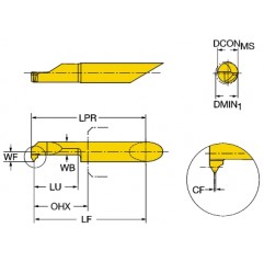 Węglikowy wytaczak do toczenia gwintów CXS-06TH100VM-6215R1025, CoroTurn® XS Sandvik (CXS-06TH100VM-6215R1025)