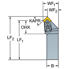 Narzędzie tokarskie z chwytem tradycyjnym DSSNR2525M12, T-Max® P Sandvik (DSSNR2525M12)