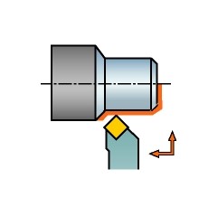 Narzędzie tokarskie z chwytem tradycyjnym DSSNR2525M12, T-Max® P Sandvik (DSSNR2525M12)