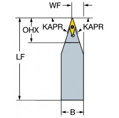 Oprawka z chwytem tradycyjnym do toczenia SVVBN1212F11, CoroTurn® 107 Sandvik (SVVBN1212F11)