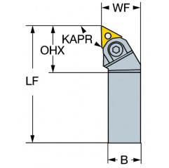 Narzędzie tokarskie z chwytem tradycyjnym MTJNR2525M16M1, T-Max® P Sandvik (MTJNR2525M16M1)