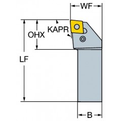 Narzędzie tokarskie z chwytem tradycyjnym PCLNL2525M12, T-Max® P Sandvik (PCLNL2525M12)