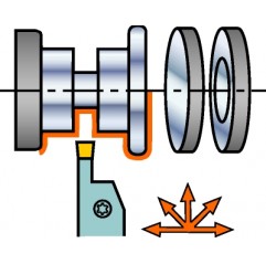 Oprawka z chwytem tradycyjnym do przecinania i toczenia rowków RF123F10-1616B, CoroCut® 1-2 Sandvik (RF123F10-1616B)