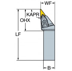 Narzędzie tokarskie z chwytem tradycyjnym DVJNR2525M16, T-Max® P Sandvik (DVJNR2525M16)