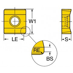 Płytka do frezowania tarczowego N331.1A-084508H-NLH10, CoroMill® 331 Sandvik (N331.1A-084508H-NLH10)