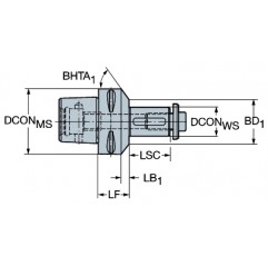 Adapter ze złącza Coromant Capto® na złącze trzpieniowe do frezów tarczowych C6-391.10-27030 Sandvik (C6-391.10-27030)