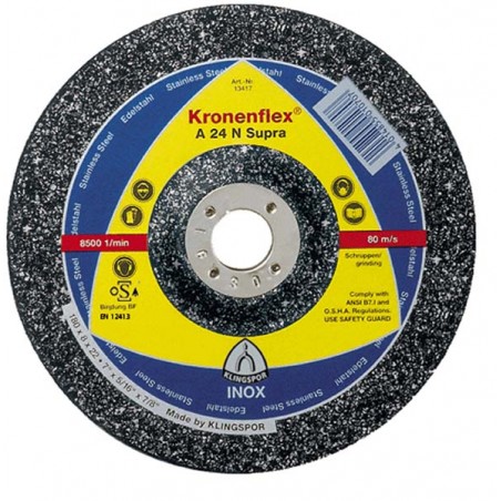 Tarcza wypukła do cięcia T42 A24N SUPRA 125x2,5x22,23 INOX KLINGSPOR  (2951)