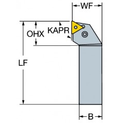 Narzędzie tokarskie z chwytem tradycyjnym PTGNR2525M16, T-Max® P Sandvik (PTGNR2525M16)