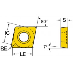 Płytka tokarska CCGX120404-ALH10, CoroTurn® 107 Sandvik (CCGX120404-ALH10)