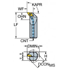 Wytaczak A20S-SDUCR11, CoroTurn® 107 Sandvik (A20S-SDUCR11)