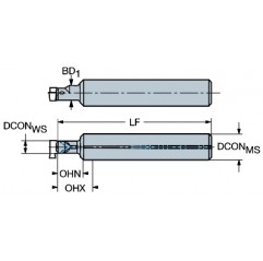 Adapter z chwytu cylindrycznego na złącze MB-A16-16-07R, CoroCut® MB Sandvik (MB-A16-16-07R)
