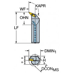 Wytaczak A25T-SVQBL16-D, CoroTurn® 107 Sandvik (A25T-SVQBL16-D)